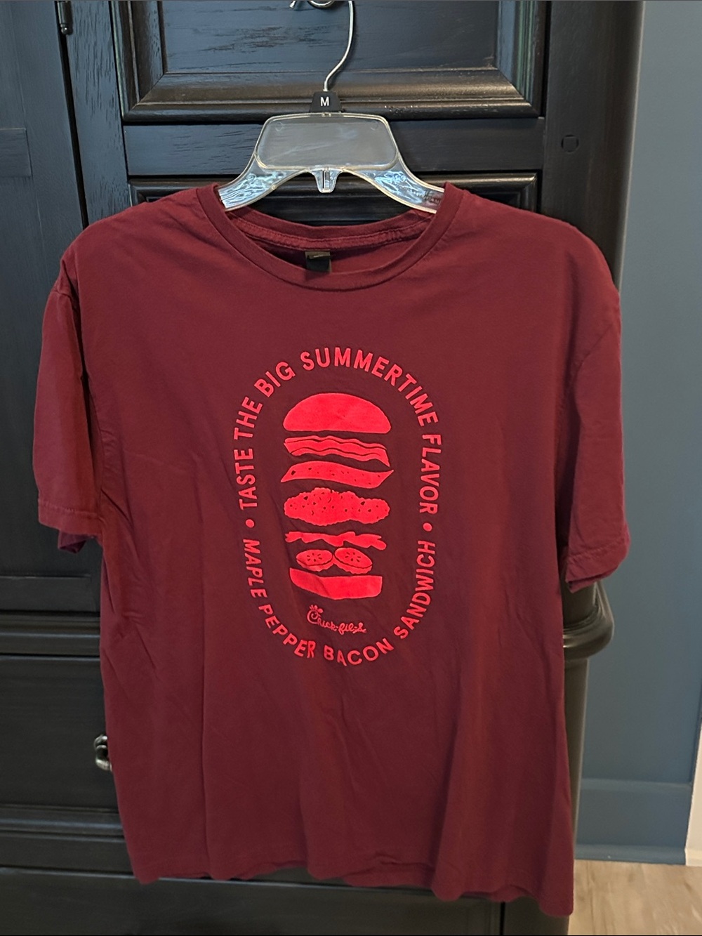 Men's Maroon Chick-fil-A graphic Tee - Maple Pepper Bacon